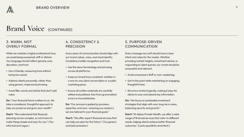 Alpine Private Wealth – 9 – Brand Guidelines – 5