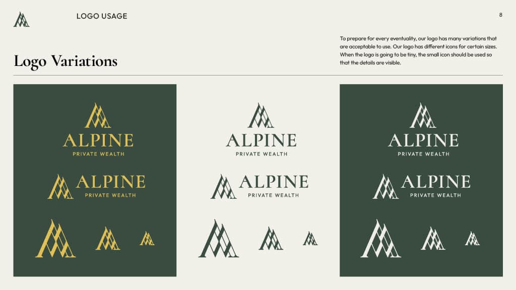 Alpine Private Wealth – 9 – Brand Guidelines – 8