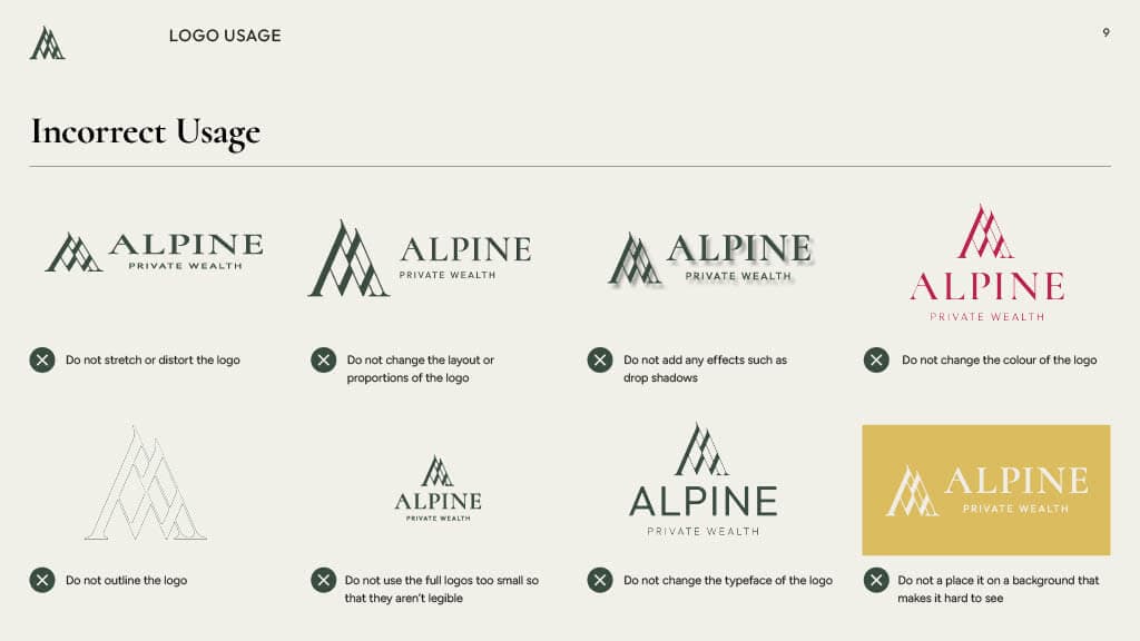 Alpine Private Wealth – 9 – Brand Guidelines – 9