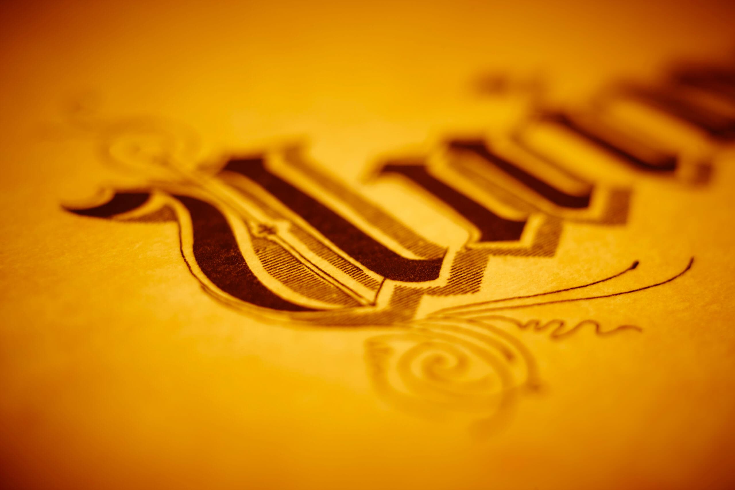 Antique typography in warm tone retro design text